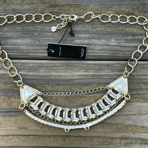 Baublebar Women Necklace Rope Chunky Statement Gold Tone Necklace Jewelry - Picture 6 of 9